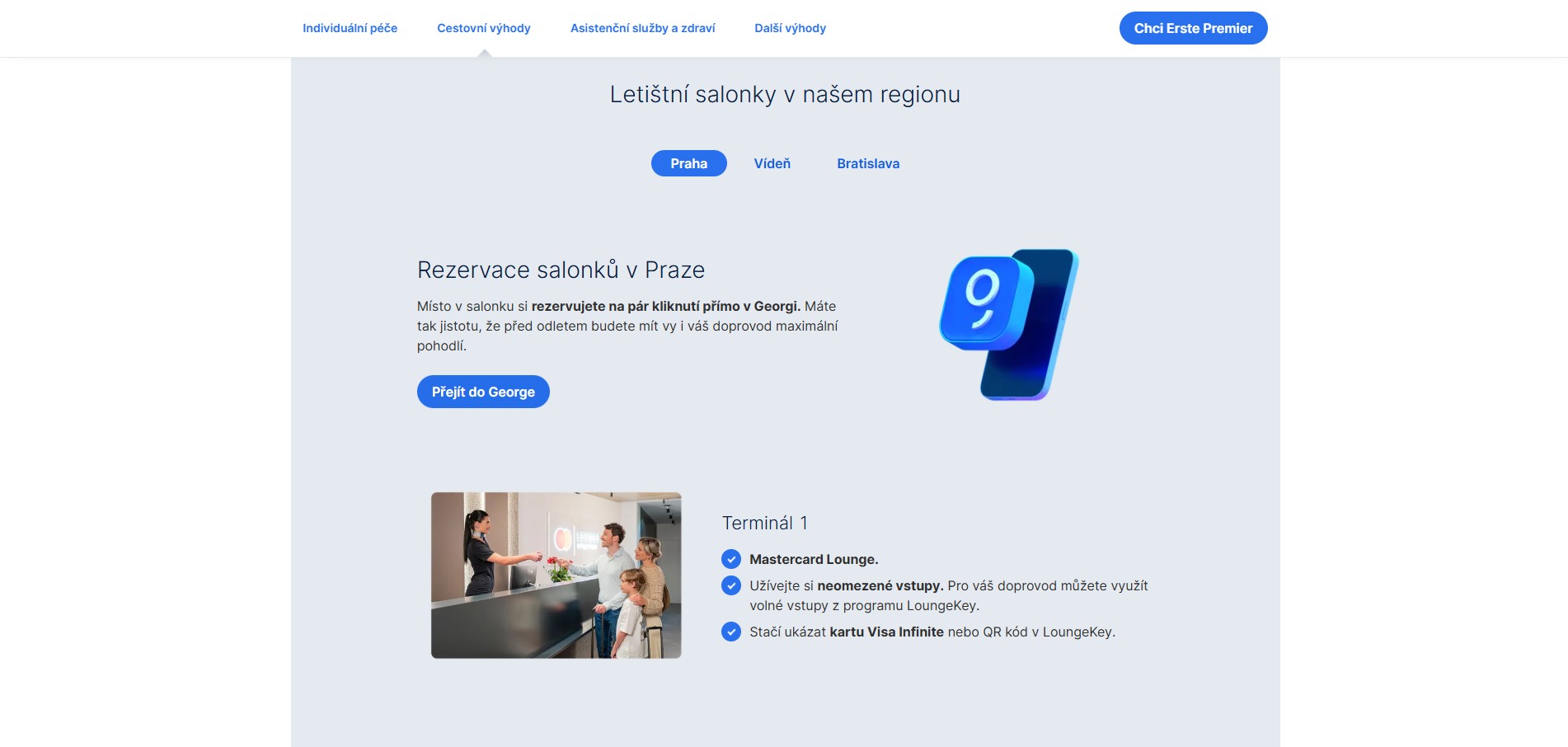 Česká spořitelna ovládané salonky na Ruzyni: Od července otevírá nový Erste Premier Lounge v Terminálu 1