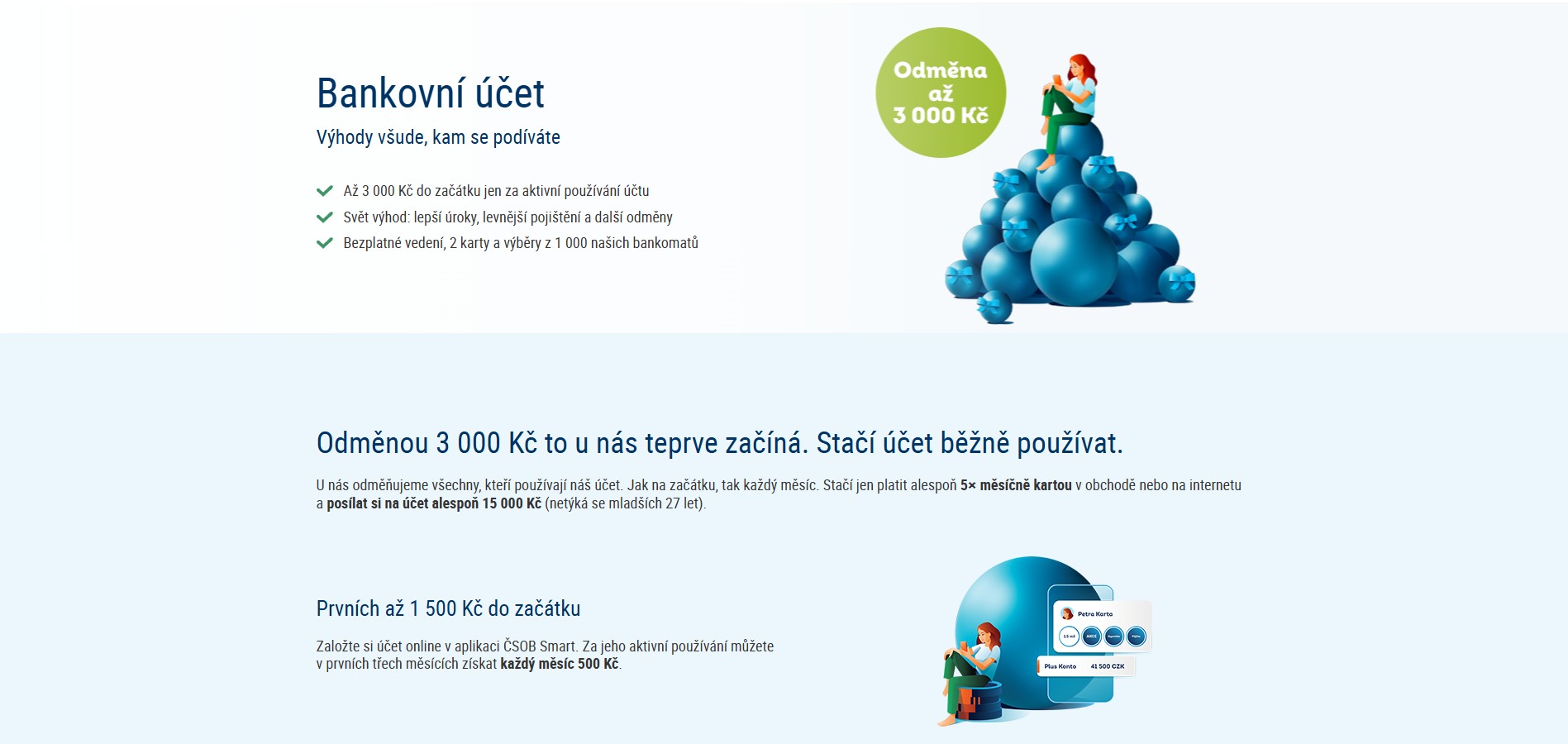 ČSOB láká na nový účet: Nabízí až 3 000 Kč a slevu na pojištění